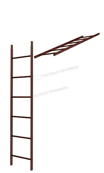 Лестница кровельная стеновая дл. 1860 мм без кронштейнов (8017) ― где приобрести в Кызылорде? В Компании Металл Профиль!