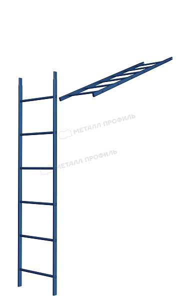 Лестница кровельная стеновая дл. 1860 мм без кронштейнов (5005) ― приобрести по доступным ценам в Компании Металл Профиль.
