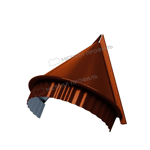 Заглушка конька круглого R80 конусная (AGNETA-03-Copper\Copper-0.5) ― купить недорого в интернет-магазине Компании Металл Профиль.